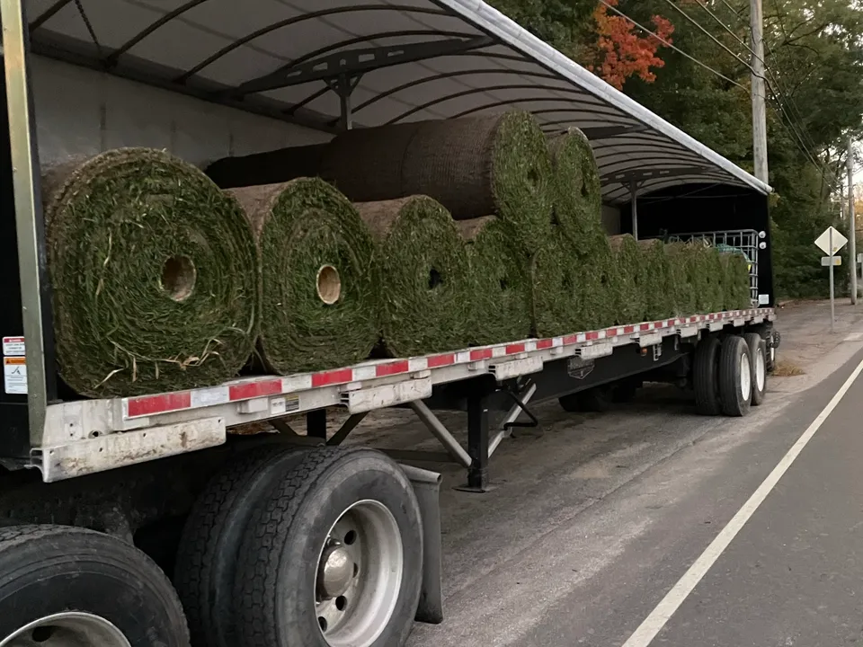 Sod delivery for a large-scale installation